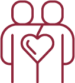 people heart maroon icon